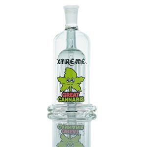 5 " Xtreme Glass Bong - Leaf Design  (XTR-Z041 Trans Black)