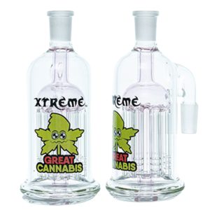 5 " Xtreme Glass Bong - Leaf Design  (XTR-Z041 Pink)
