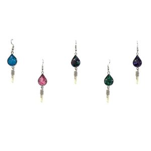 Geometric Chip Inlay Crystal Earring (GCI-CRY-EAR)