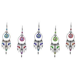 Baby Dream Cather Inlay  Earrings With Long Beads  (NDC-IL-BY-EAR)