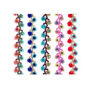 Handmade Seed Bead Flower "Vine Style Anklet (SB-FWR-HB