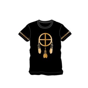 Dryfit Designer T-Shirt - Medicine Wheel - Gold - Assorted Size (1286 Medicine Wheel/ Gold)