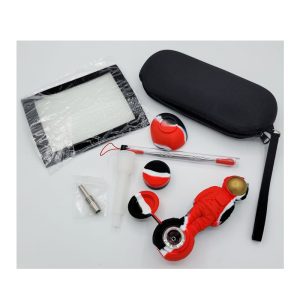 Silicone Hand Pipe Giftset (AK2318 Black/Black-White-Red)