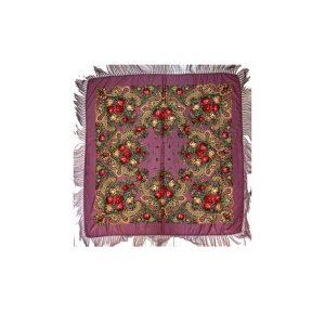 62" x 62" - Floral Scarf (CD-SCARF-4  Dark Pink)