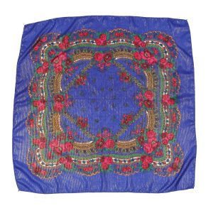 31" x 31" - Floral Scarf (CD-SCARF-8 Blue )