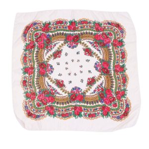 31" x 31" - Floral  Scarf (CD-SCARF-8 Creamy White)