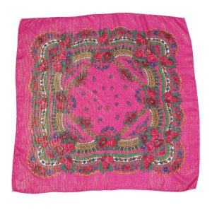 31" x 31" - Floral  Scarf (CD-SCARF-8 Fuchsia)