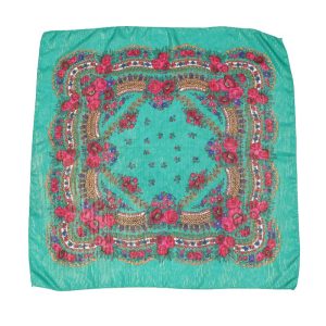 31" x 31" - Floral  Scarf (CD-SCARF-8 Green)
