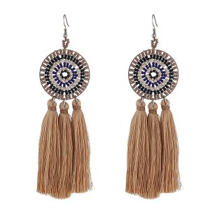 JS22226 Set 6 - Beaded Medallion Indigenous Earrings