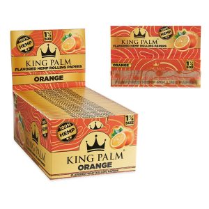 King Palm Flavored Hemp Rolling Papers 50ct Display – 1 ¼ Size - Orange  (KP-1098)