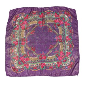 31" x 31" - Floral  Scarf (CD-SCARF-8 Purple)