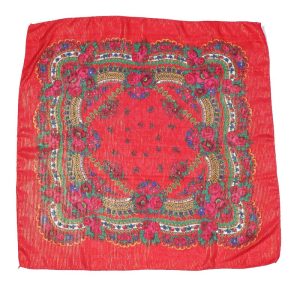 31" x 31" - Floral  Scarf (CD-SCARF-8 Red)