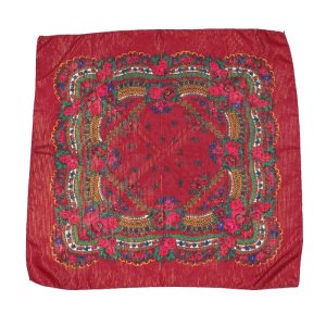 31" x 31" - Floral  Scarf (CD-SCARF-8 Wine)