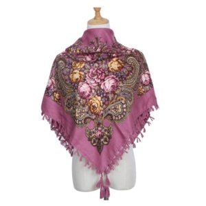 35" x 35" - Floral Scarf (CD-SCARF-5  Dark Pink)