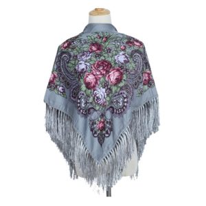 35" x 35" - Floral Scarf (CD-SCARF-6 Grey)