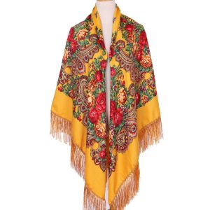 62" x 62" - Floral Scarf (CD-SCARF-4 Orange)