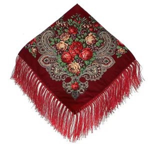 35" x 35" - Floral Scarf (CD-SCARF-6 Wine)