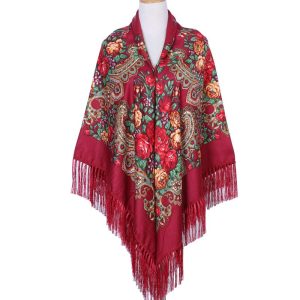 62" x 62" - Floral Scarf (CD-SCARF-4 Wine)