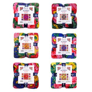 60"x80" Kokum Floral Art Silk Touch Fleece - (MD3000)