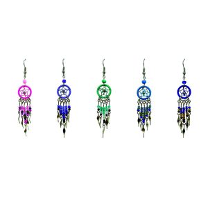 Baby Dream Catcher  Earring With Long Beaded Dangle (NDC-BY-LB-EAR)