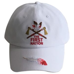 The First Nation Cross Axe Hat - White (Native Hat-06)
