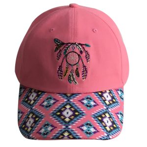 Native Embroidered Smart Hat - Pink (Native Hat-12)