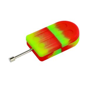 Silicone Ice Cream Shape Jar - Red/Yellow/Green (Rasta) - (C45)