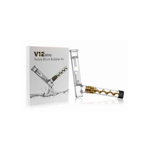 0.6 x 3.5" - V12 Mini - Twisty Blunt Bubbler Kit (HH198-Gold)
