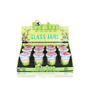 Bamboo Woods Glass Tobacco Storage Jar - (BOX030-BB)