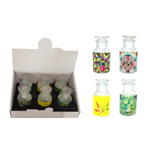 Skull Design Air Tight Glass Jar, 2.4"x4.3" - (SI30)