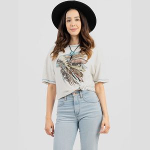 American Bling Graphic Oversized Tee - Grey Small/Medium (T2012LGY-M/L)