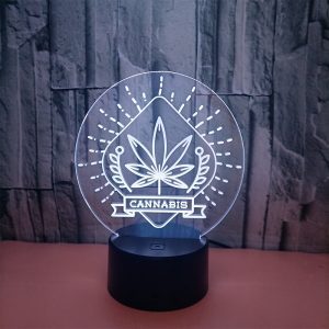 LED Table Lamp - Cannabis - 3D Night Light Optical Visual Illusion (420 Light-23)