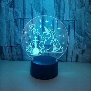 LED Table Lamp - Happy Horse - 3D Night Light Optical Visual Illusion (420 Light-25)