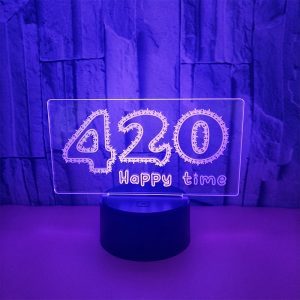 LED Table Lamp - Happy Time - 3D Night Light Optical Visual Illusion (420 Light-9)