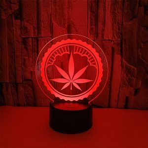 LED Table Lamp - Leaf in Wheel - 3D Night Light Optical Visual Illusion (420 Light-16)