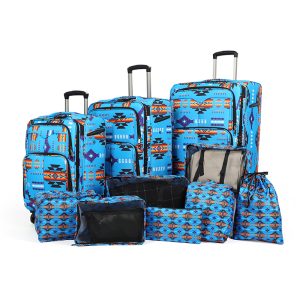 Printed Luggage Set - Turquoise (1624-1602)