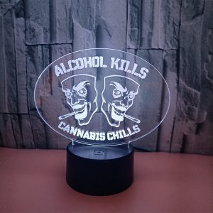 LED Table Lamp - Alcohol Kills - 3D Night Light Optical Visual Illusion (420 Light-19)