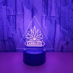 LED Table Lamp - Cannabis Cake - 3D Night Light Optical Visual Illusion (420 Light-27)