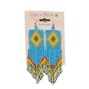 Native American Czech Earrings - Turquoise (705-NA)