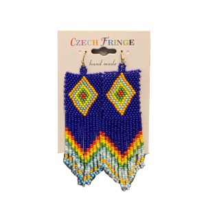 Native American Czech Earrings - Purple (705-NA)