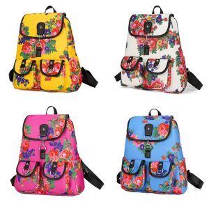 Floral Printed Fleece Backpack - Assorted (Floral 988)