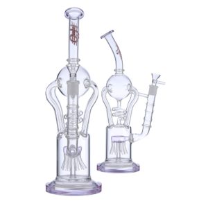 H2O Glass Water Bong - Purple (H2O-5026)