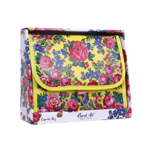 Floral Design Cosmetic Bag - Yellow (Floral 997)