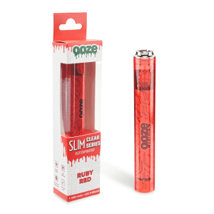 Slim Clear Series Transparent 510 Vape Battery - Ruby Red (OOZ-1211 RED)