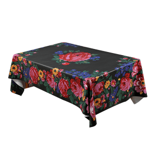 Table Cover Black Floral Art - (MD3061)