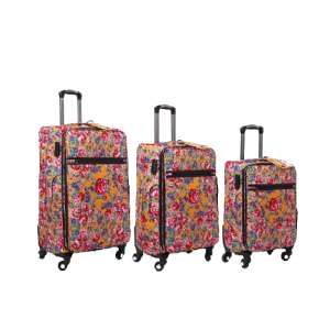 3 Piece Luggage Set Floral Design - Orange (Floral 991)