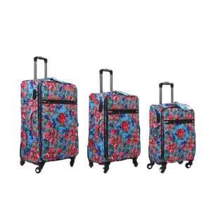 3 Piece Luggage Set Floral Design - Turquoise (Floral 991)