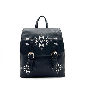 Native Embroidered Backpack - Black (Native Backpack 701)
