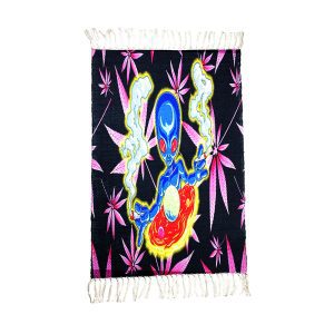 Handloom Printed Alien Art Design Doormat - (RUG-0017)