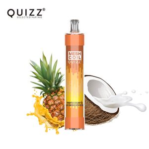 Mesh Coil by QUIZZ Plus 4000 Puffs RGB Disposable Vape -  Pineapple Coconut  (20mg/ml) - (QD30 Plus)